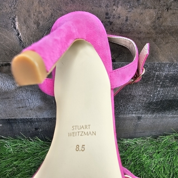 New STUART WEITZMAN DANCER TWISTIE 100 SUEDE SANDAL 8.5 - Picture 10 of 11